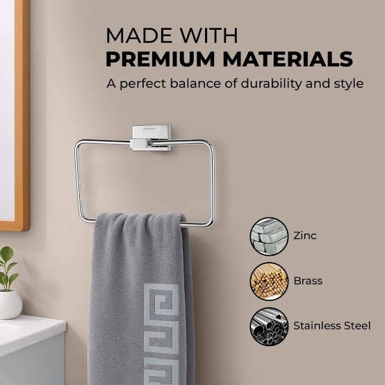 Premium Stainless Steel Towel Ring square
