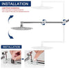 Premium Shower Arm with Flange - big circle